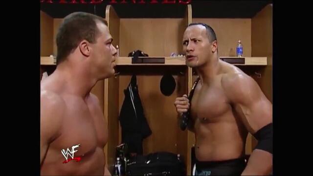 The Rock backstage Kurt Angle (Raw 29.19.2001)