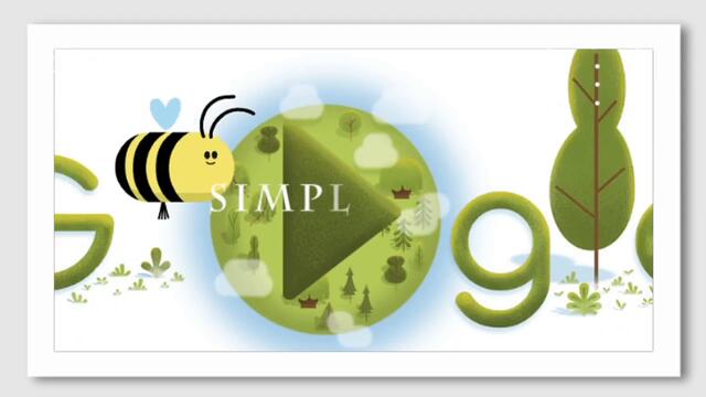 Ден на Земята 2020 г 22 април с Гугъл! Earth Day 2020 Google Doodle say Help to save bees