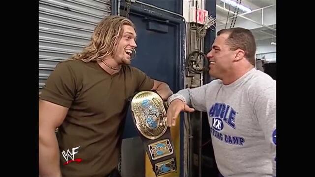 Kurt Angle backstage Edge (Raw 22.10.2001)