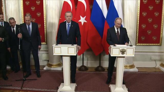 Заявление для прессы по итогам российско-турецких переговоров. Москва. Полное видео-5.3.2020