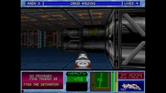 Blake Stone Planet Strike HD - Area 03 Cargo Holding - Veteran - All Secrets [MS DOS]