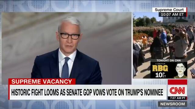 Cooper rolls tape on what GOP senators said about replacing a justice in 2016