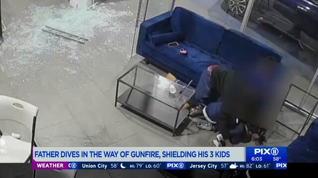 Dad dives in way of gunfire, shielding children at Bronx car dealership