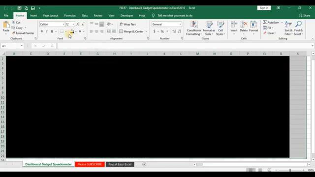 Dashboard Gadget Speedometer Chart in Excel 2016