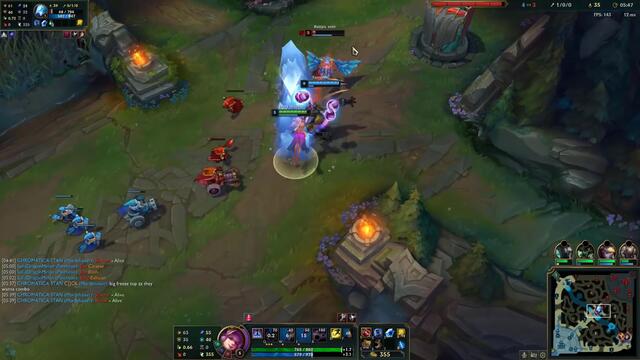 Insane Syndra w + Warwick q interaction got us a kill