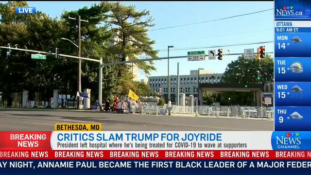 Trump criticized for breaking quarantine to greet supporters