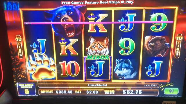 Black Bear progressive jackpots by Ainsworth slot machines free games feature playing only 2 lines