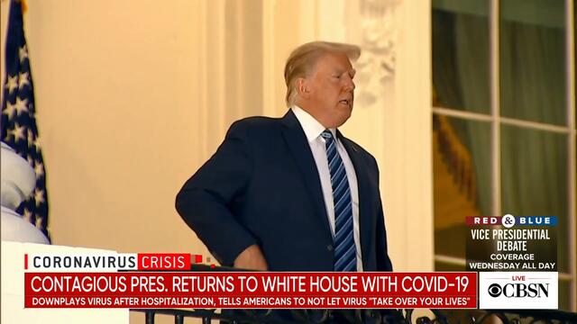 An infectious President Trump downplays coronavirus after return to White House