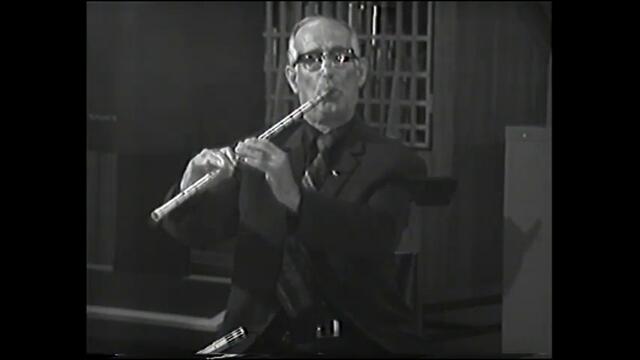 Mile Kolarov playing an ezgija on kaval (Macedonian end blown flute) - 1979