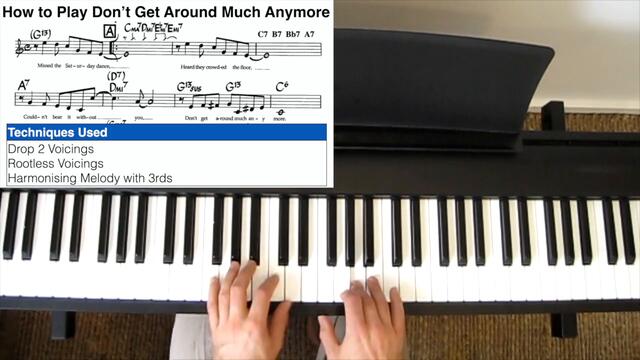 How to Play Don't Get Around Much Anymore (Jazz Piano) - with Sheet Music