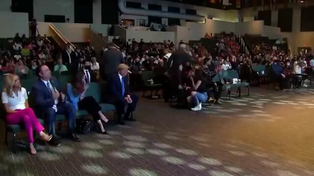 JUST IN: President Trump makes an offering while attending church services