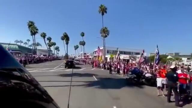 President Donald Trump departing Newport Beach California