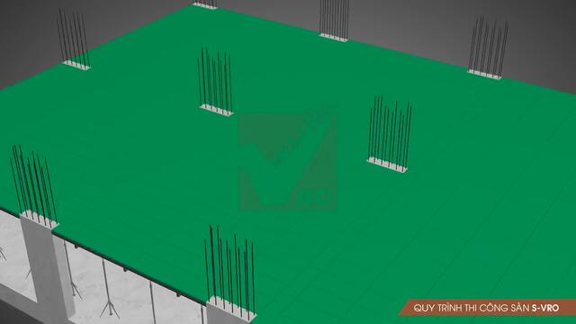 Sàn phẳng không dầm, Sàn phẳng, sàn phẳng vượt nhịp lớn, Sàn vượt nhịp lớn,  sàn không dầm 3D VRO