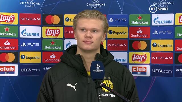 "You sleeping lonely tonight?" Seriously awkward Erling Haaland interview after Brugge 0-3 Dortmund