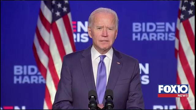 Former Vice President Biden delivers speech during the election