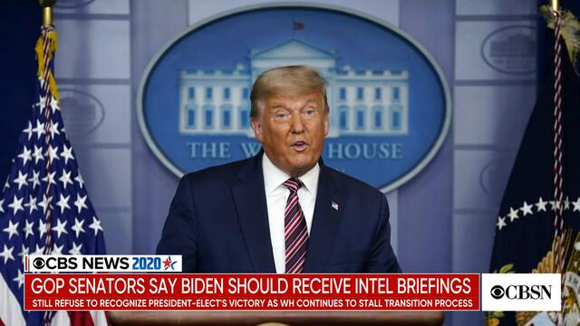 Growing number of GOP senators say President-elect Biden should receive intelligence briefings