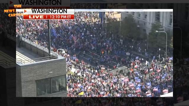 A large crowd of supporters of President Trump in Washington,  D.C.