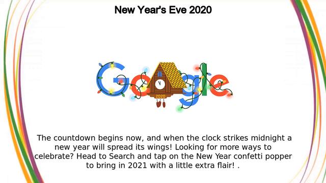 Поздрав за нова година 2021 от Гугъл - New Year's Eve New Year's Eve 2020