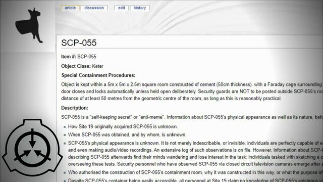 Антимем, человек и SCP-055