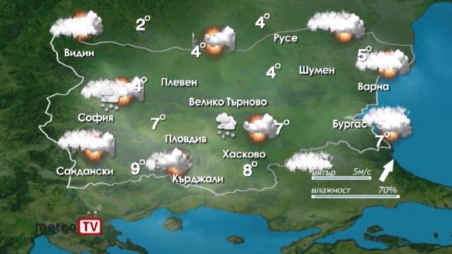 Прогнозата за времето за 13 януари 2021