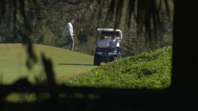 Former President Trump golfs on first full day out of office