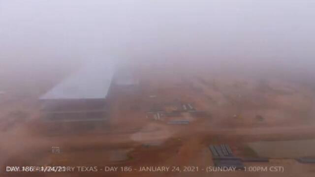 Tesla Gigafactory Austin Day 186 - 1/24/21 - Texas - FOGGY DAY!