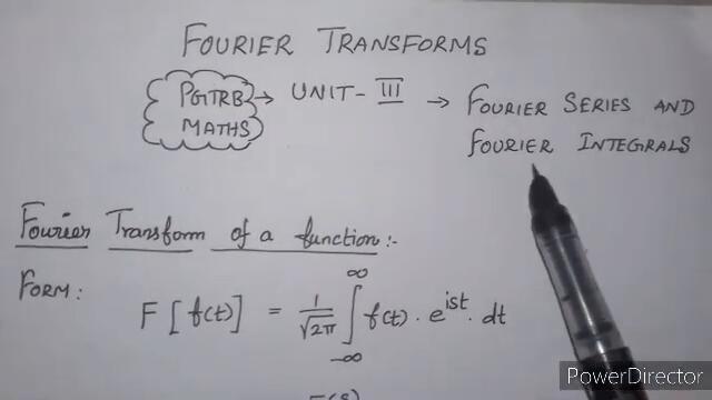 PGTRB-MATHS#Fourier Transforms