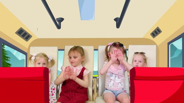 Колеса у автобуса крутятся - детская песня | Детские песенки с Полей и Викой