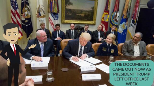 THE DOCUMENTS CAME OUT NOW AS PRESIDENT TRÜMP LEFT OFFICE LAST WEEK
