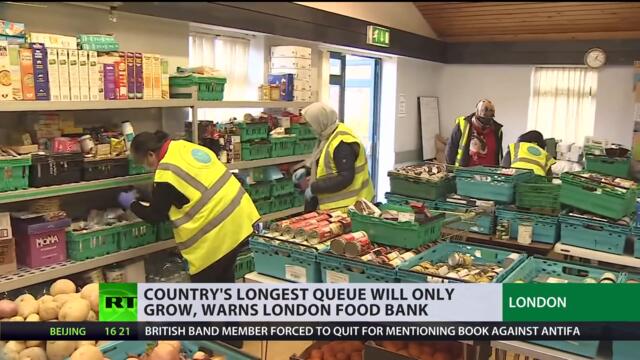 UK's longest queue | London food bank warns the 2km line will only grow