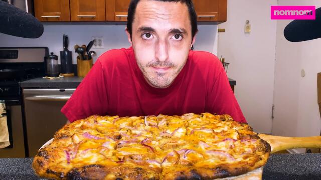 HONEY MUSTARD CHICKEN PIZZA ! * MUKBANG PIZZA PARTY * NOMNOMSAMMIEBOY